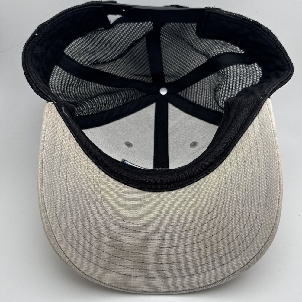Patagonia Logo Hat Cap Black / Tan Snapback Trucker Hat Mesh - Picture 4 of 4